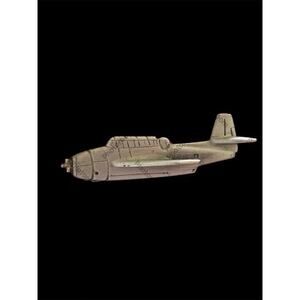 Vtg Pewter Aviation Grumman Avenger Fighter Plane Hat Tie Lapel Pin WW2 Era